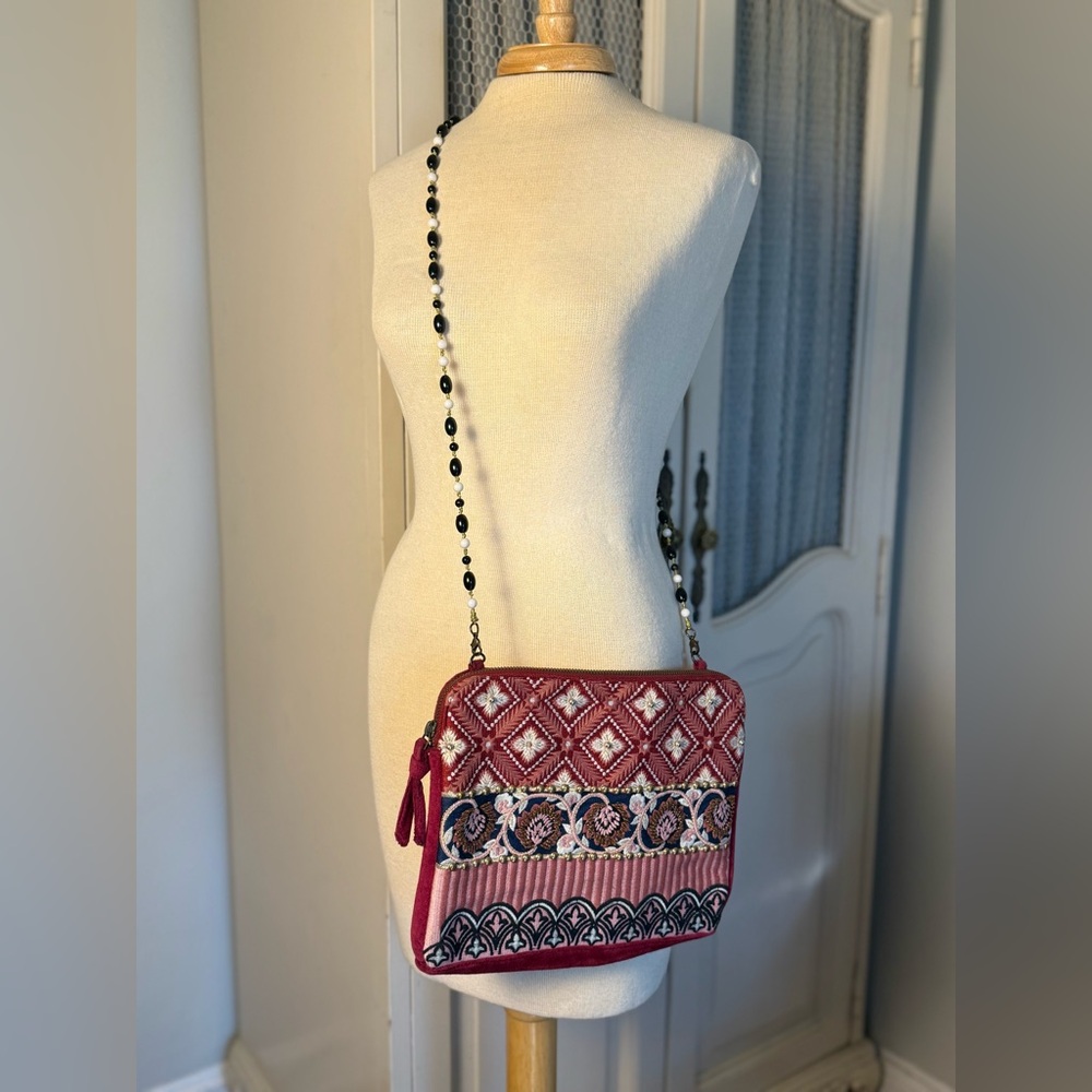Anthropologie Boho Deanna Embroidered & Beaded Embellished Crossbody Bag - Picture 4 of 9